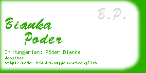bianka poder business card